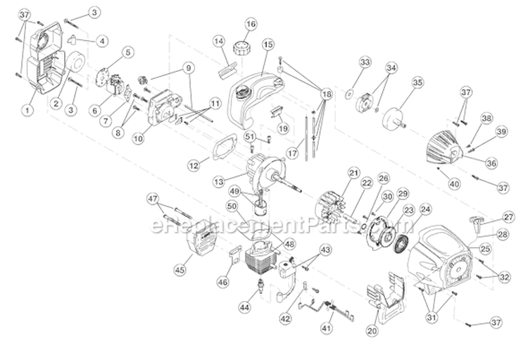 Page B Diagram and Parts List for YM90 41ADY90C901 Yard Man Trimmer